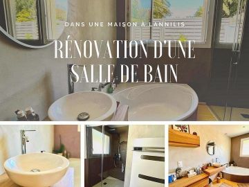 Rénovation d’une salle de bain dans une maison à Lannilis 😍

👉 Receveur de douche Acquabella Bath SLATE blanc
👉 Porte de douche CADURA Sanswiss 
👉 Colonne de...