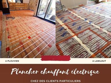 Installations par nos électriciens de planchers chauffants électriques chez des clients particuliers situés à Plouvien et Lanildut ! 😉

#electricite...